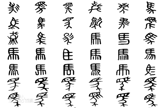 我国古代马的三种写法