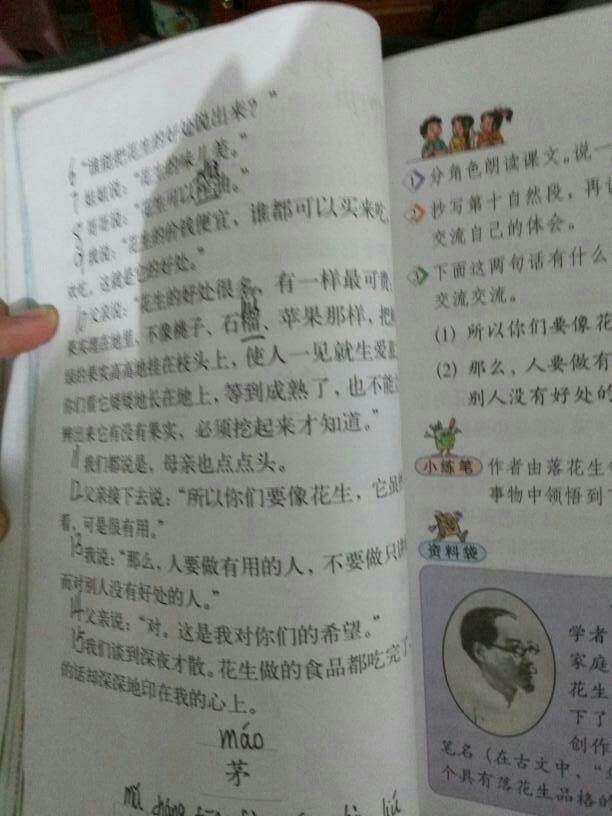 学霸们,救救你们哩.关于《落花生》的小练笔开头结尾